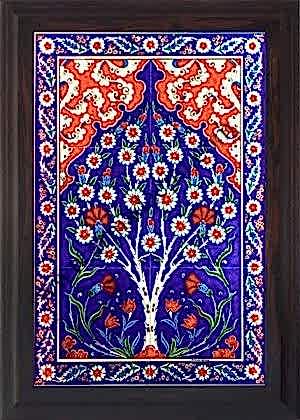 40x60 Cm ED 602 Kobalt Hayat Ağacı  Çini Pano