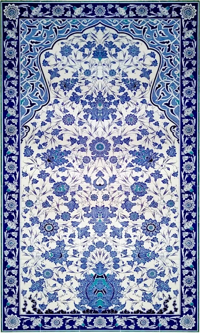 60x100 Cm ED Mavi beyaz Lotus Pano