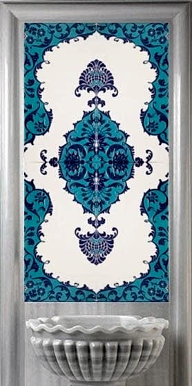 60x120 Cm Koçer Serigraf Türk Hamamı İznik Çini Pano