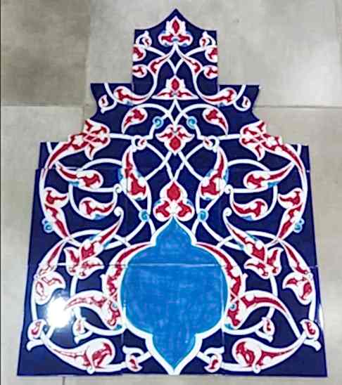 60X80 Eldekoru İznik Rumi Desenli çini pano