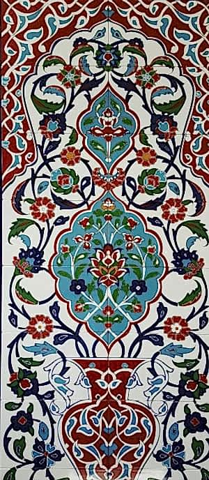 80x180 Çiçek desenli Zeminsiz Türk Hamamı Dijital Baskı Pano