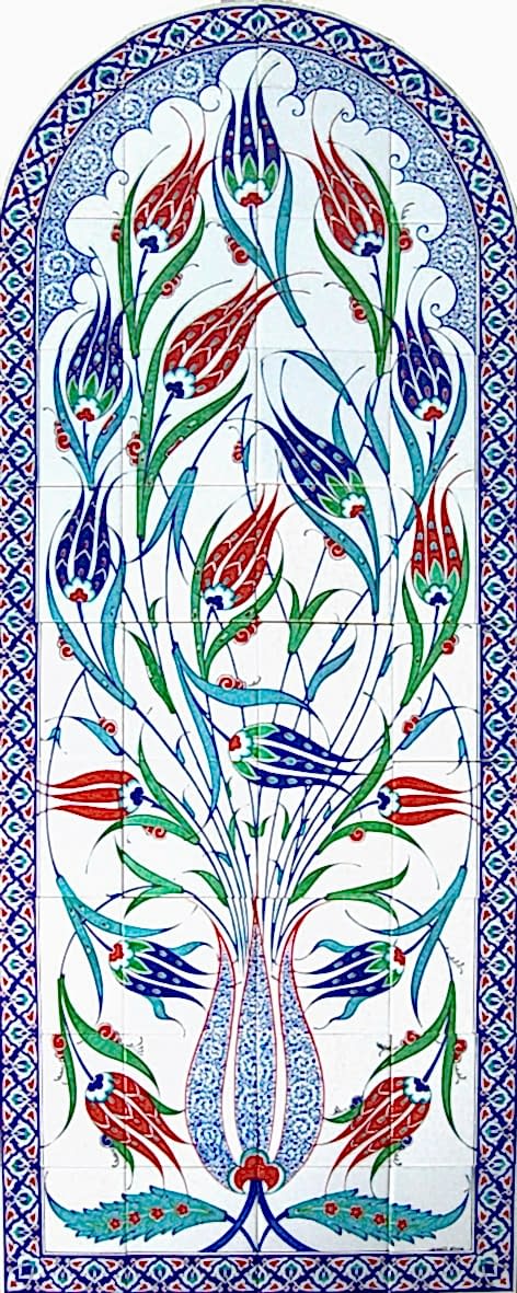 80x200 Cm ED 640 Lalezar El dekoru Çini Pano