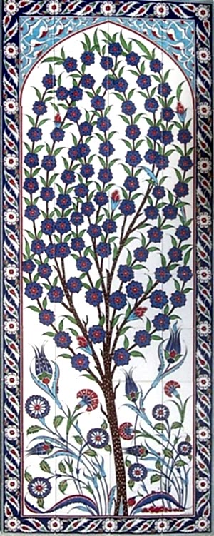 80x200 Cm ED 641 Hayat Ağacı El dekoru Çini Pano