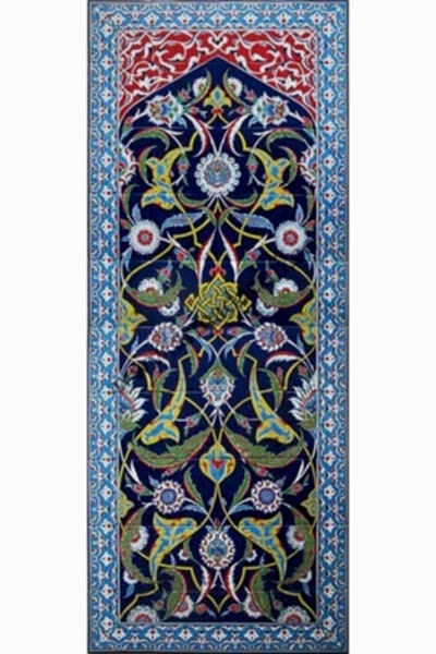 80x200 Cm ED 642 Zeminli Rumi Desenli El dekoru Çini Pano